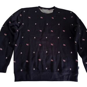 Chaps Mens Everyday Fleece Sweatshirt Navy American Flag CM32LK114 Size M New